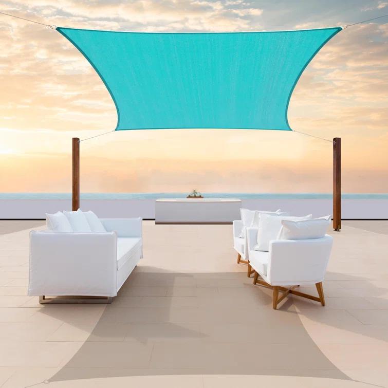 ColourTree Colourtree Sun Shade Sail Rectangle Canopy Fabric Cloth Screen, Water Permeable & UV Block UPF50