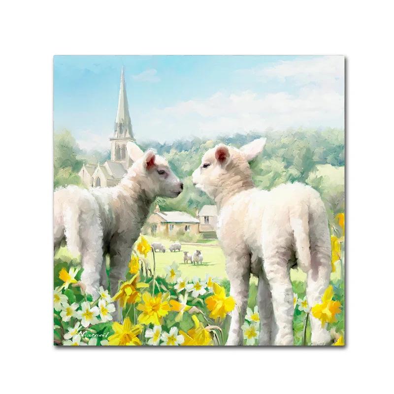 Trademark Fine Art The Macneil Studio " Easter Lambs " by The Macneil Studio
