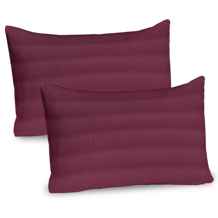 Ambesonne Ambesonne Oriental Pillow Sham 2 Pack Curlicue Tulip Flower Leaf Dried Rose Pale Maroon
