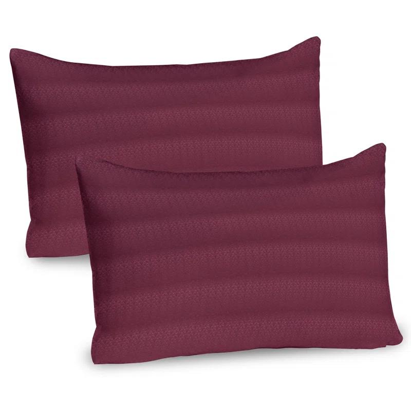 Ambesonne Ambesonne Oriental Pillow Sham 2 Pack Curlicue Tulip Flower Leaf Dried Rose Pale Maroon