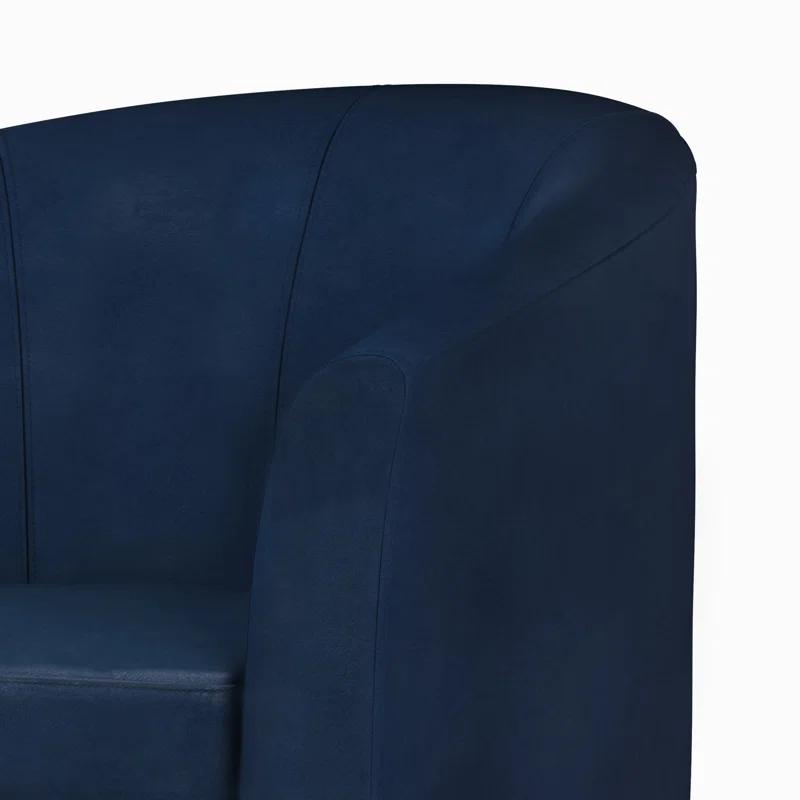 Simpli Home Austin 30"W Upholstered Vegan Faux Leather Contemporary Tub Accent Chair with High Arms and Deep Seat