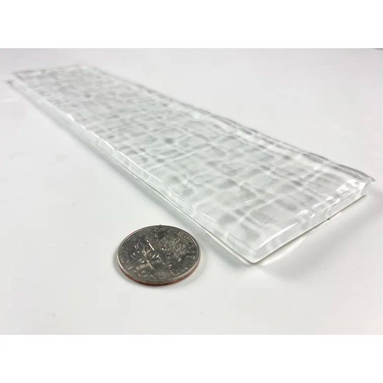 Abolos Metro Cubes 2 in. x 8 in. Textured Glass Straight Edge Subway Decorative Kitchen & Bathroom Wall Tile