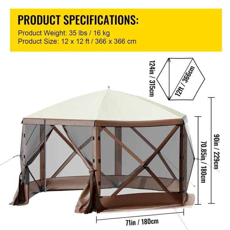 VEVOR Pop-up Camping Gazebo Screen Tent