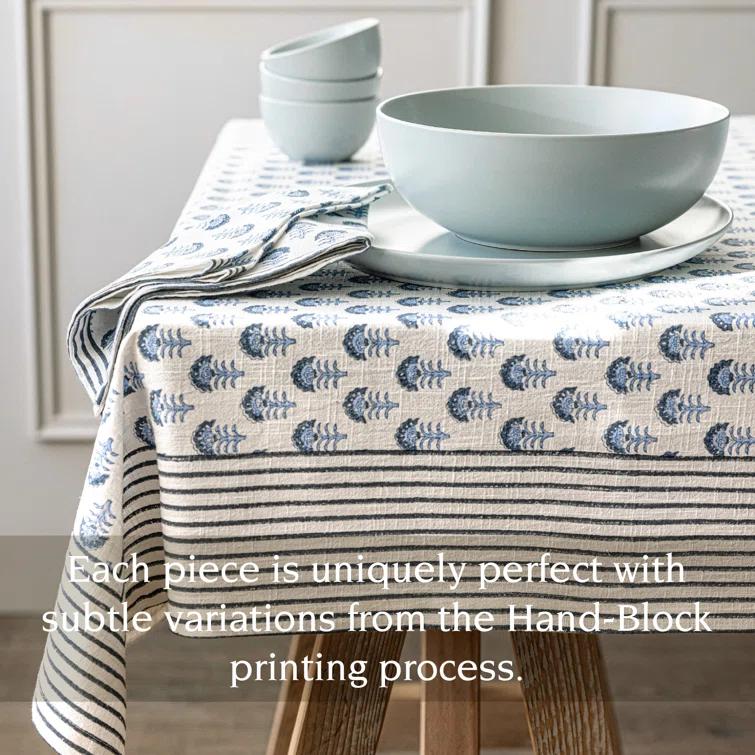 over&back Hand-Blocked Tablecloth