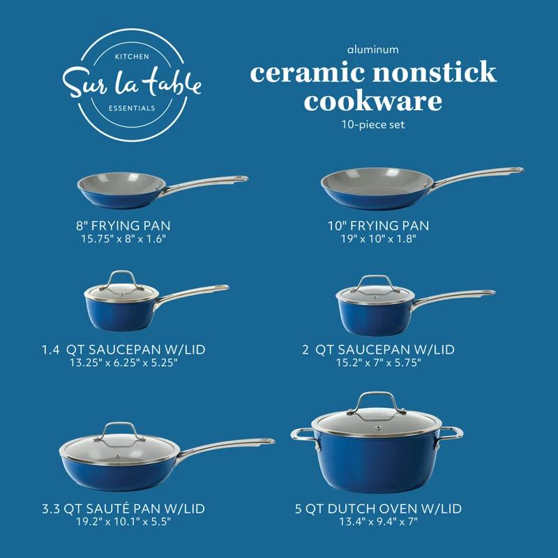 Sur La Table Kitchen Essentials 10 - Piece Non-Stick Aluminum Cookware Set