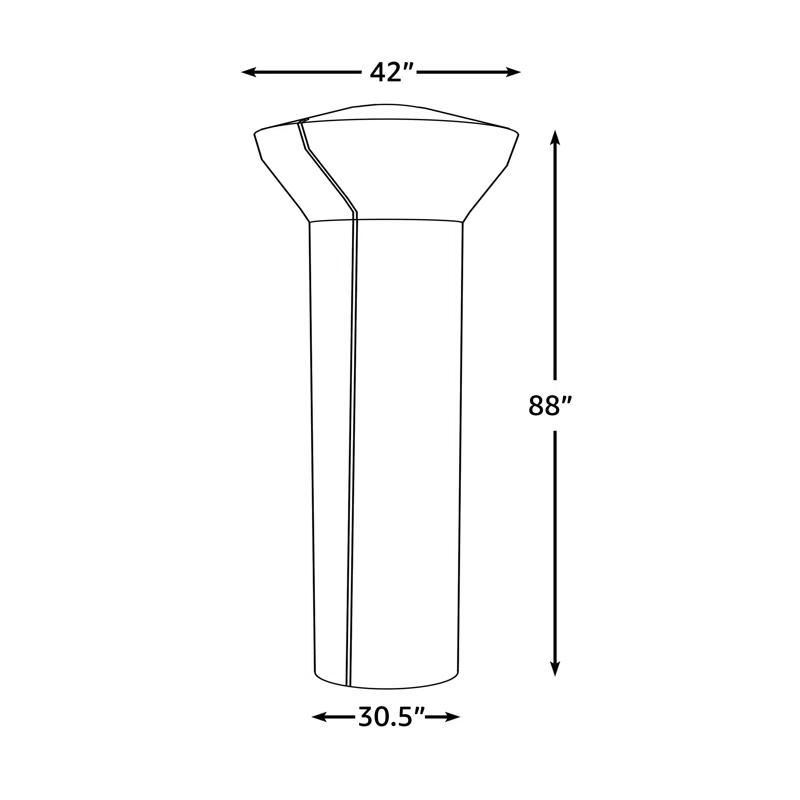 Fire Sense Fire Sense Pro Series Full Length Vinyl Cover For Patio Heater,10 Gauge Felt Lined With Zipper 34"-39"