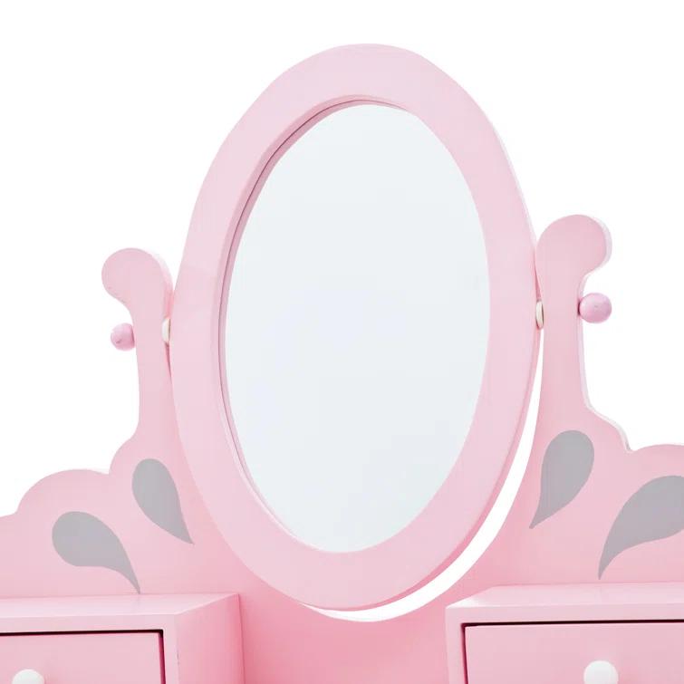 Teamson Kids Teamson Kids Wooden Princess Rapunzel 2-pc. Vanity Set, Gray/Pink