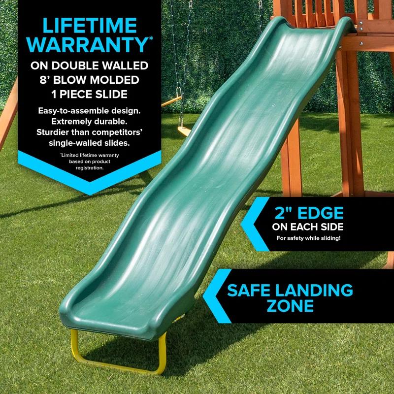 Sportspower Sherwood Wooden Swing Set with Lifetime Warranty on 8' Double Wall Slide