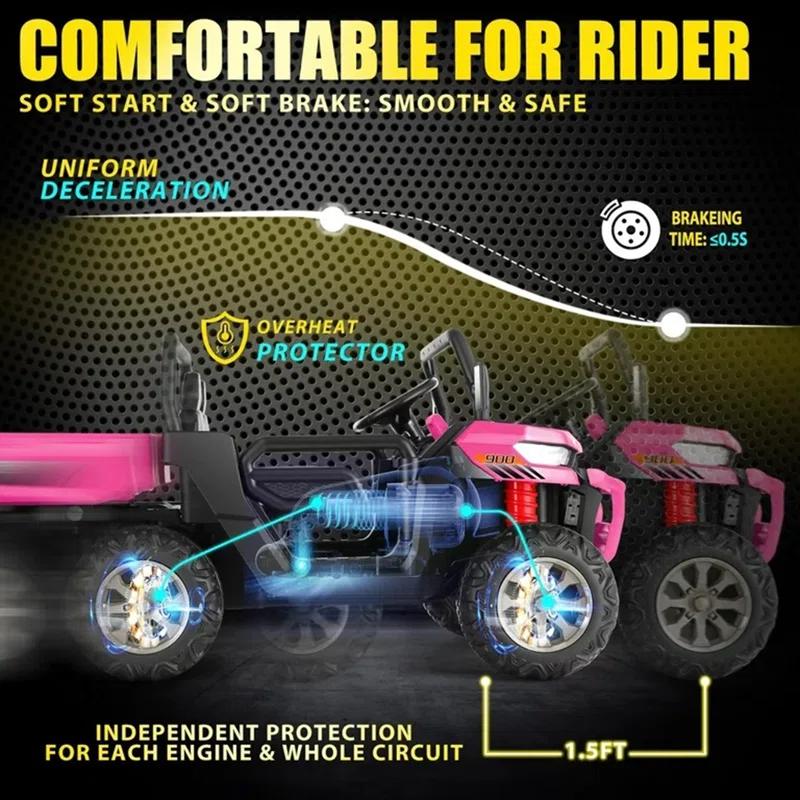 Himimi Delia Himimi 24 Voltage  Ride On Dump Truck, 2 Seater Kids UTV with Electric Dump Bed, Remote Control