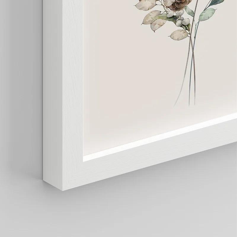 IDEA4WALL Minimal Botanical " IDEA4WALL Framed Pastel Watercolor Green Leaves Wall Art, Set Of 4 Nature Wilderness Wall Decor Prints, Botanical Floral Wall Decor For Living Room, Bedroom " 4 - Pieces