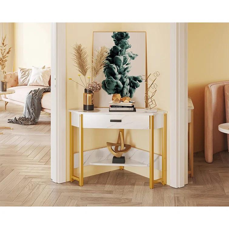 ODK Corner Metal Base Writing Desk