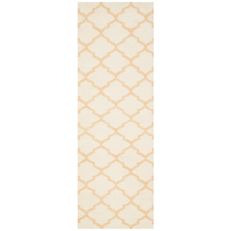 Winston Porter Milltown Hand Woven Flat Weave Wool Geometric Rug