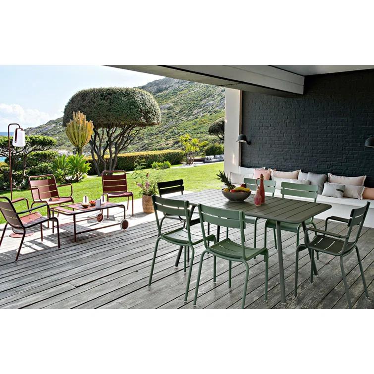 Luxembourg Aluminum/Powder Coated Aluminum Outdoor Stacking Dining Side Chair