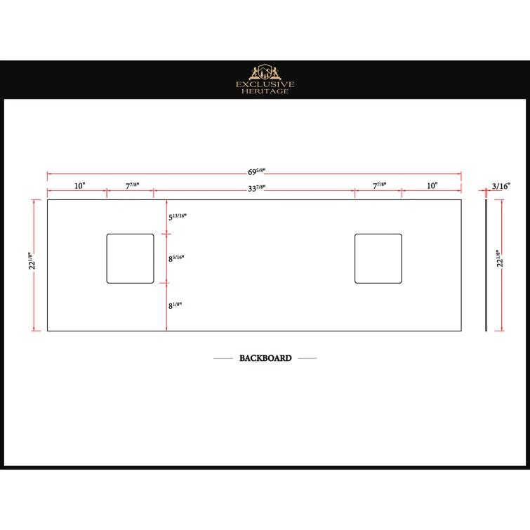 Exclusive Heritage 72'' Double Bathroom Vanity with Carrara Marble Top