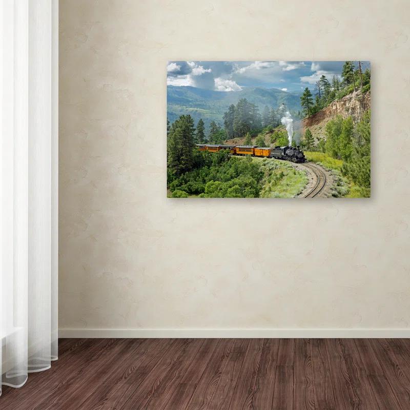 Trademark Fine Art Mike Jones " The Train, From Bridge " by Mike Jones Photo