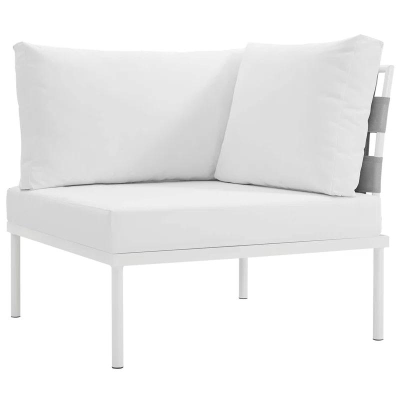 Modway Harmony 5 Piece Outdoor Patio Aluminum Sectional Sofa Set
