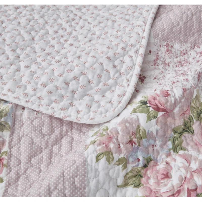 Chezmoi Collection Rosy Cotton Standard Patchwork Quilt Set
