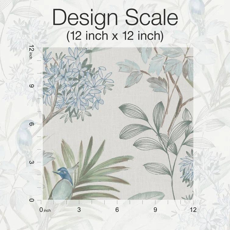 York Wallcoverings Handpainted Songbird Peel & Stick Floral Roll