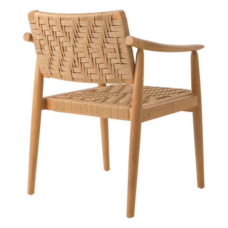 Eichholtz Coral Bay Polyethylene (PE) Wicker Wicker Outdoor Dining Armchair
