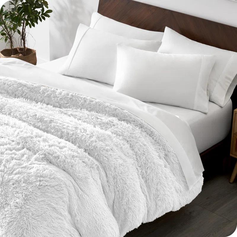 Bare Home Shaggy Fleece Plush Duvet Cover