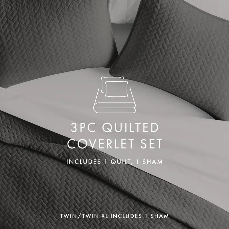 Antora Microfiber Modern & Contemporary Coverlet / Bedspread Quilt Set