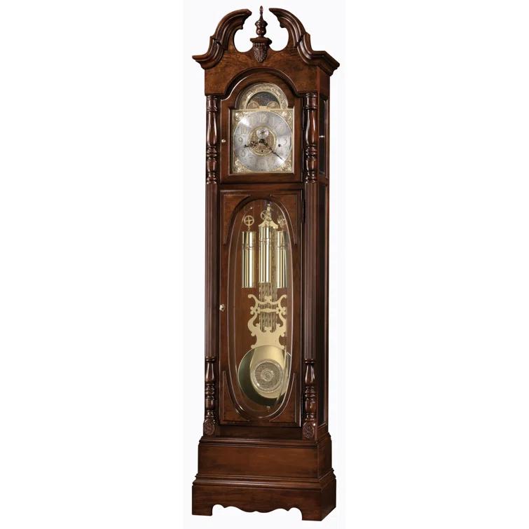 Howard Miller® Robinson 86.25'' H Solid + Manufactured Wood Grandfather Clock with Adjustable Chime Volume