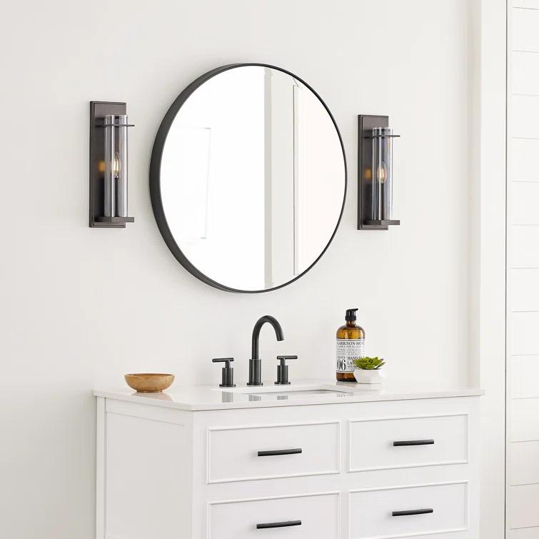 Antique Bronze Silo Dimmable Cylinder Sconce with Clear Glass