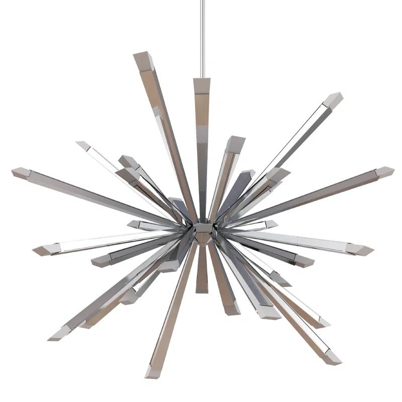 Starburst 40" Single Tier Chandelier - Polished Chrome