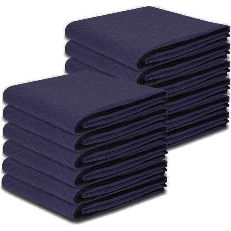 COUVER Couver Moving Storage - Packing Blanket/Tarps, 80" x 72" Durable Polyester Material (Set of 12)