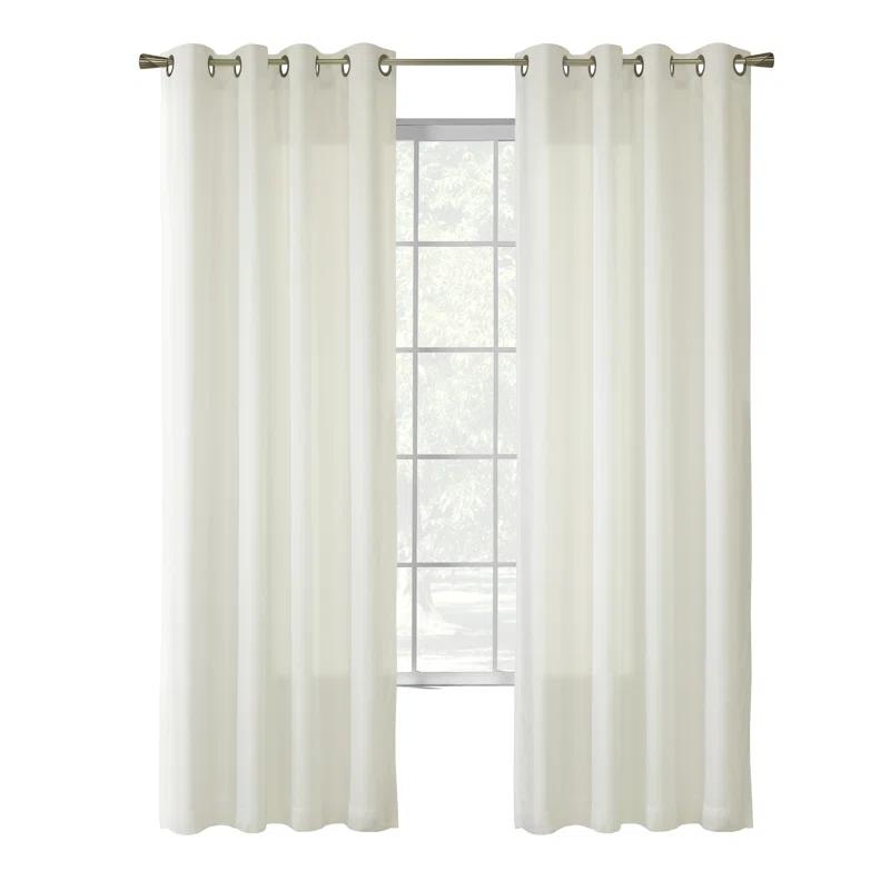 Thermalogic Galion Solid Color Semi-Sheer Thermal Grommet Single Curtain Panel