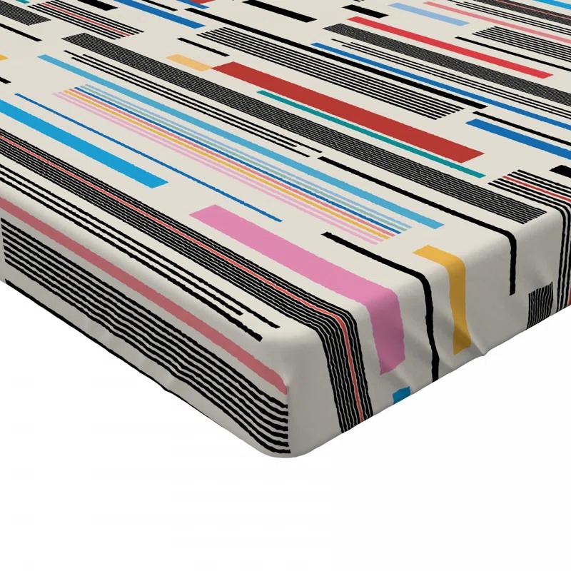 Ambesonne Microfiber Striped Fitted Sheet