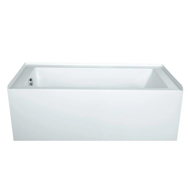 Hydro Systems Sydney 60'' x 34'' Alcove / Tile In Whirlpool Acrylic Bathtub SYD6034AWP-WHI-LH-WOV.WHI