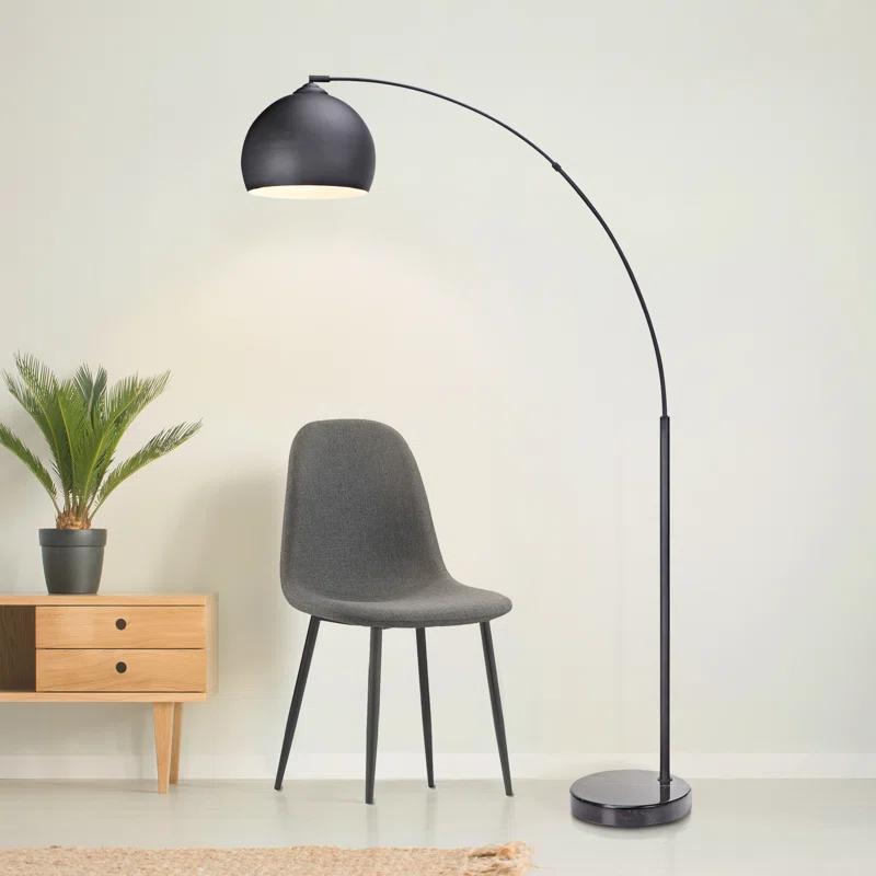 Wrought Studio™ Perlis 66.93" Arc Floor Lamp with Solid Marble Base