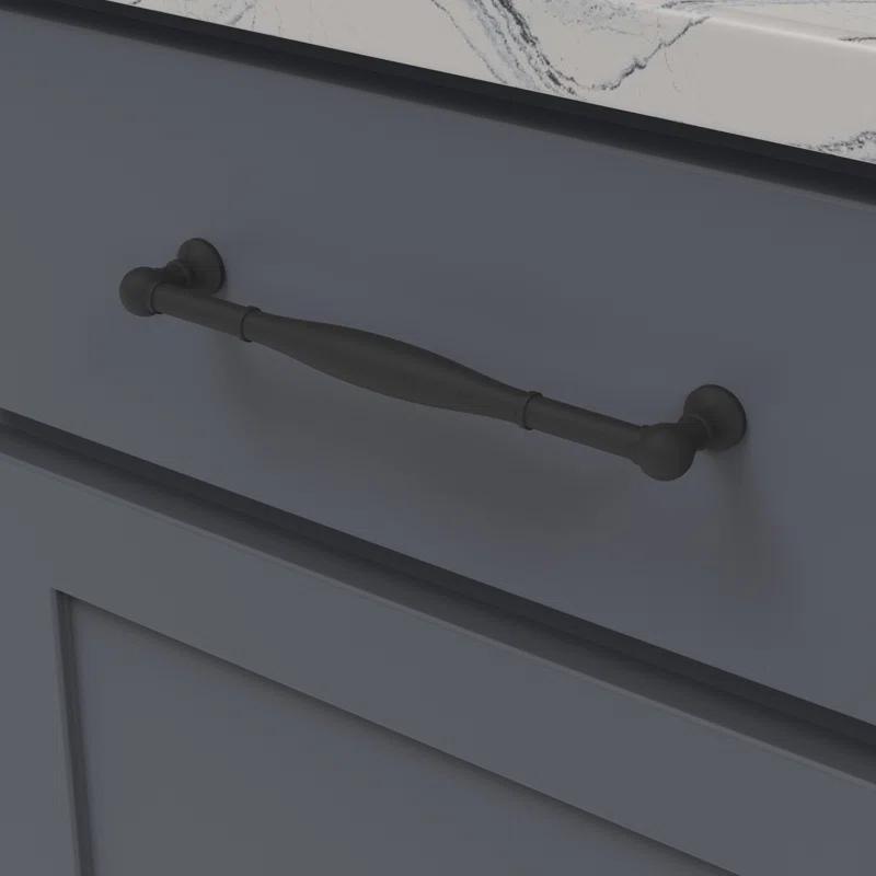 Matte Black Traditional Bar Pull with Mounting Hardware