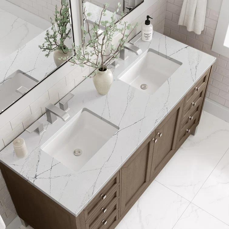 James Martin Vanities Chicago 60'' Double Bathroom Vanity with Top