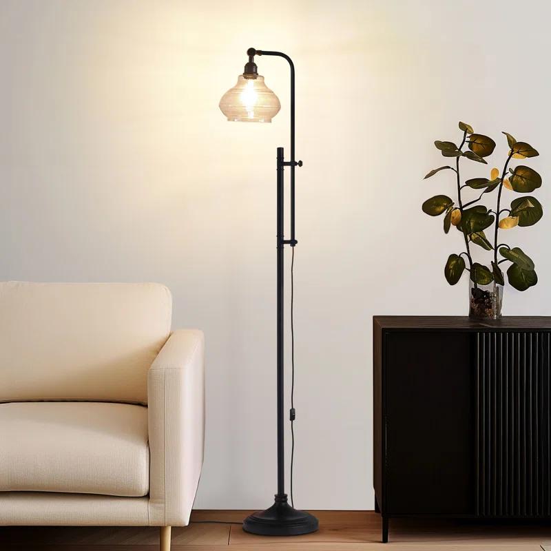 Brightech Austin 69 in. Modern Height Adjustable LED Industrial Floor Lamp, Bulb Included