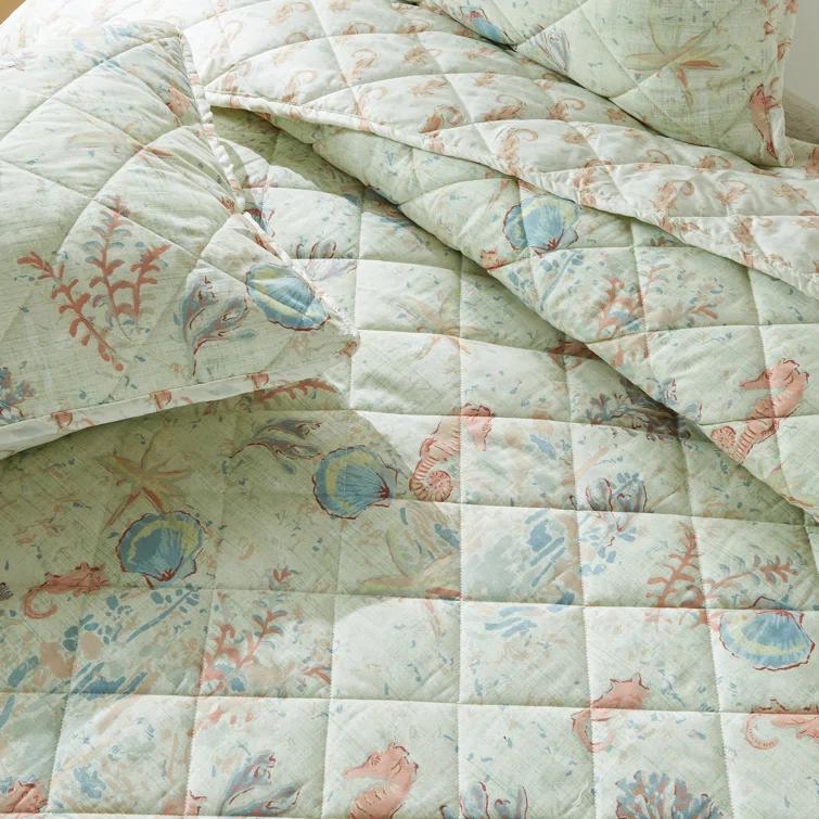 Patina Vie Maison Coastal Inspired Reversible Quilt Set with Shams