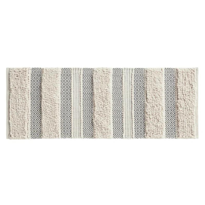 INK+IVY Asher Cotton Blend Bath Rug with Non-Slip Backing
