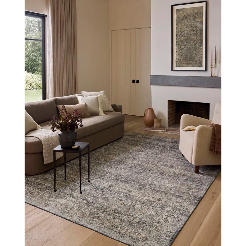 Amber Lewis x Loloi Machine Washable Josie Dove / Gold Area Rug