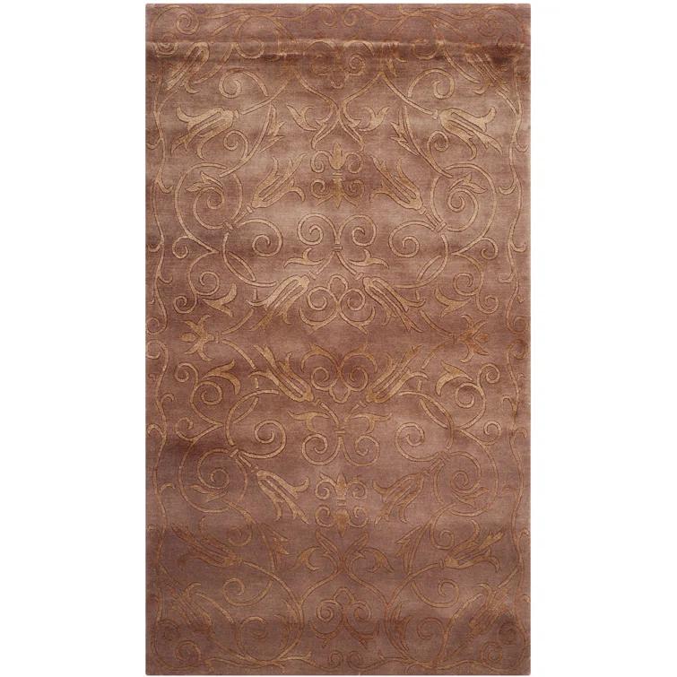 Safavieh Tibetan Hand Knotted Silk & Wool Pile Floral Rug