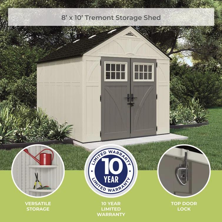 Suncast Suncast Outdoor Vanilla Resin Storage Shed