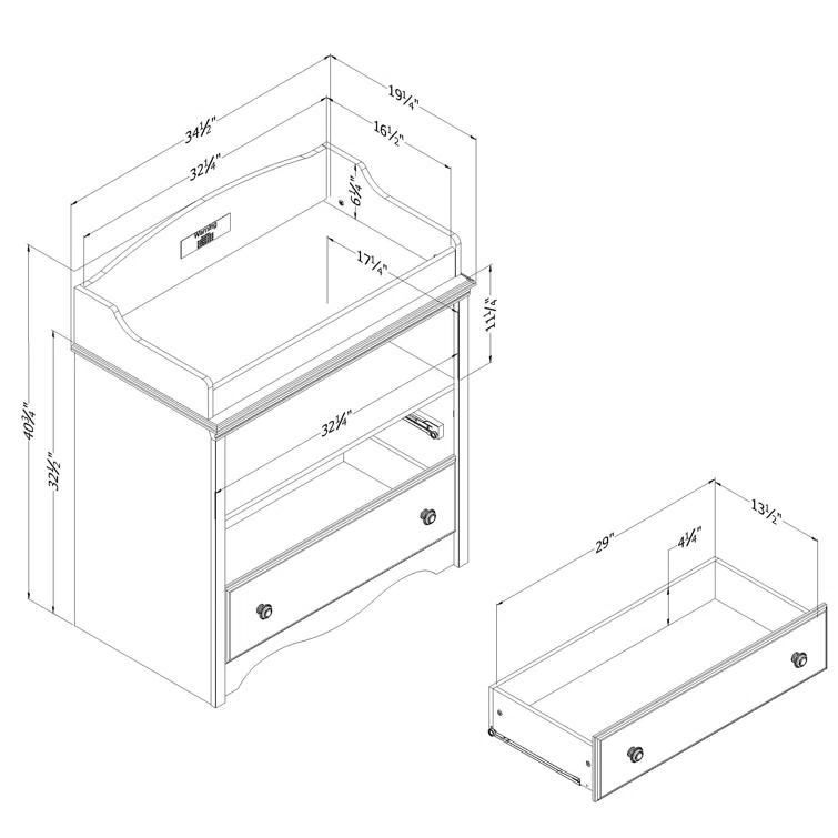South Shore Angel Changing Table Dresser