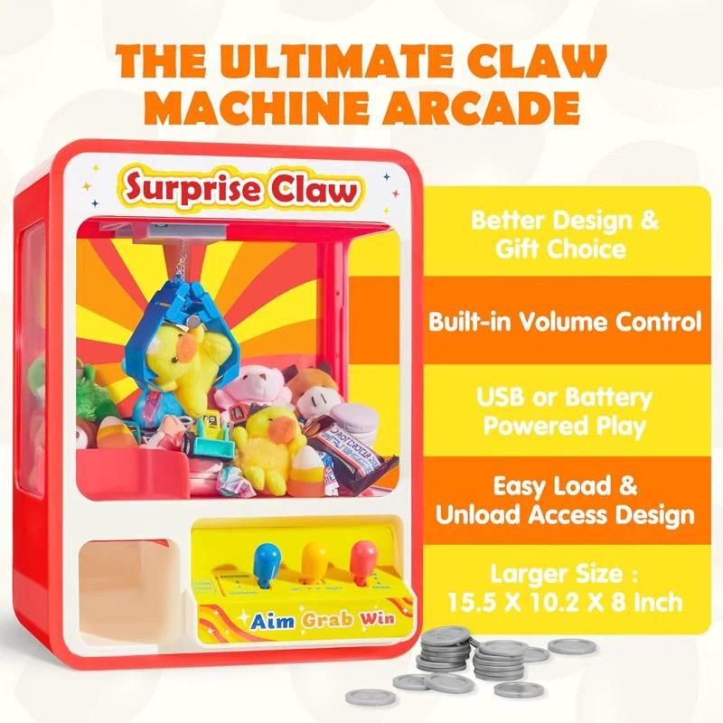 Joyin Claw Machine Arcade Toy with LED Light & Adjustable Sound