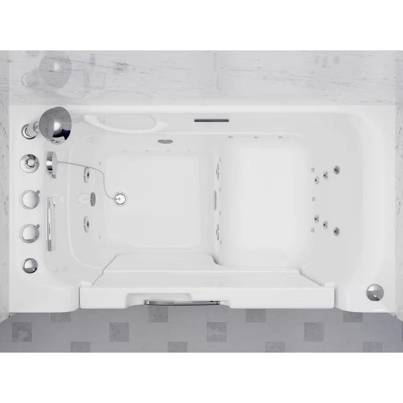 52.5'' x 29.37'' Walk-in Acrylic Bathtub with Faucet