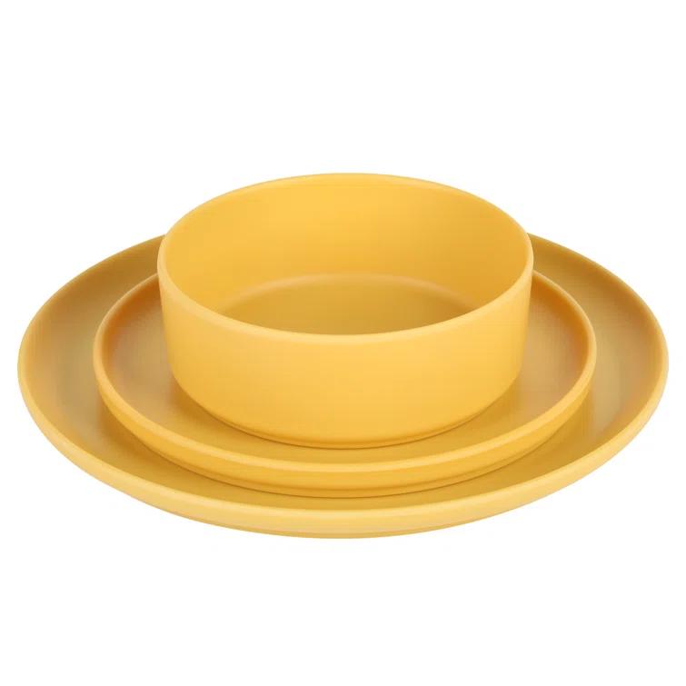 Gibson Home Canyon Crest 12-Piece Stackable Matte Melamine Dinnerware Set