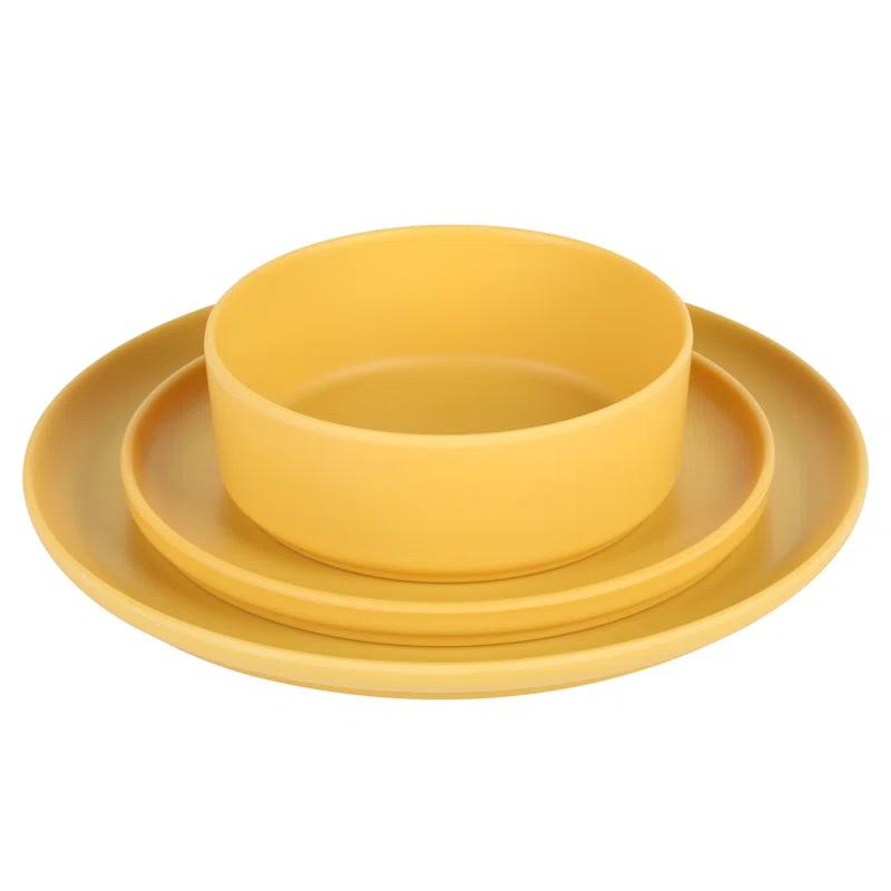 Gibson Home Canyon Crest 12-Piece Stackable Matte Melamine Dinnerware Set
