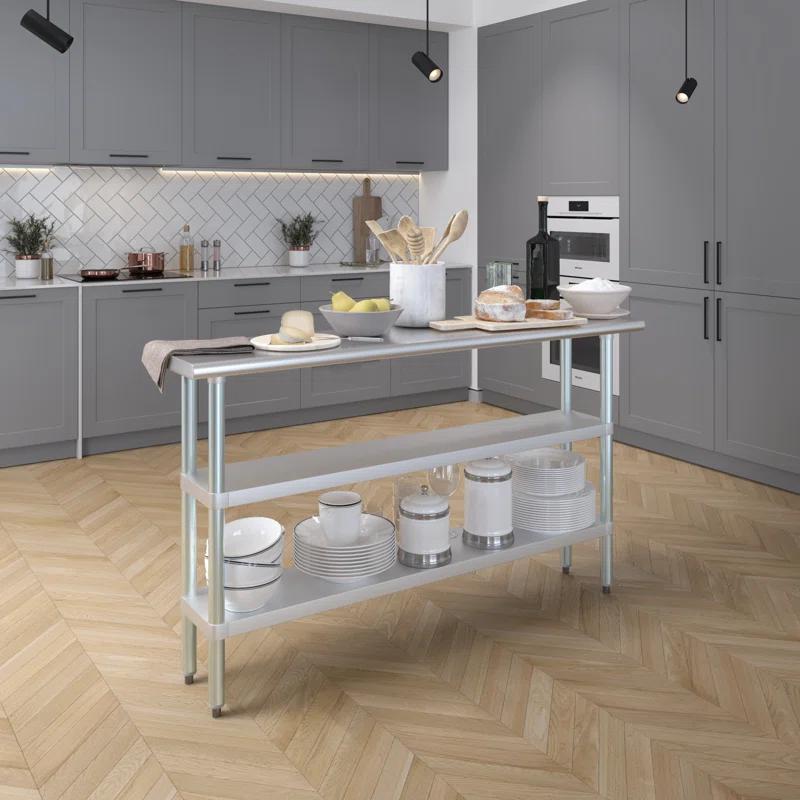 Amgood Stainless Steel Work Table with 2 Shelves