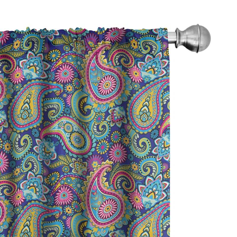 Paisley Semi-Sheer Rod Pocket Curtain Panels (Set of 2)