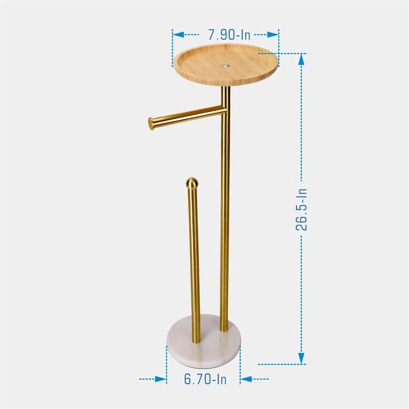 FLOORING CENTER LLC AToiletHolderC1 Freestanding Toilet Paper Stand With Tray