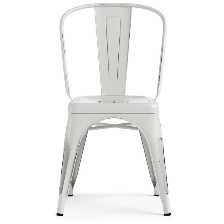 Simpli Home Fletcher Industrial Iron Dining Chair with Stackable Design and Protective Rubber Caps (Set of 2) (Set of 2)